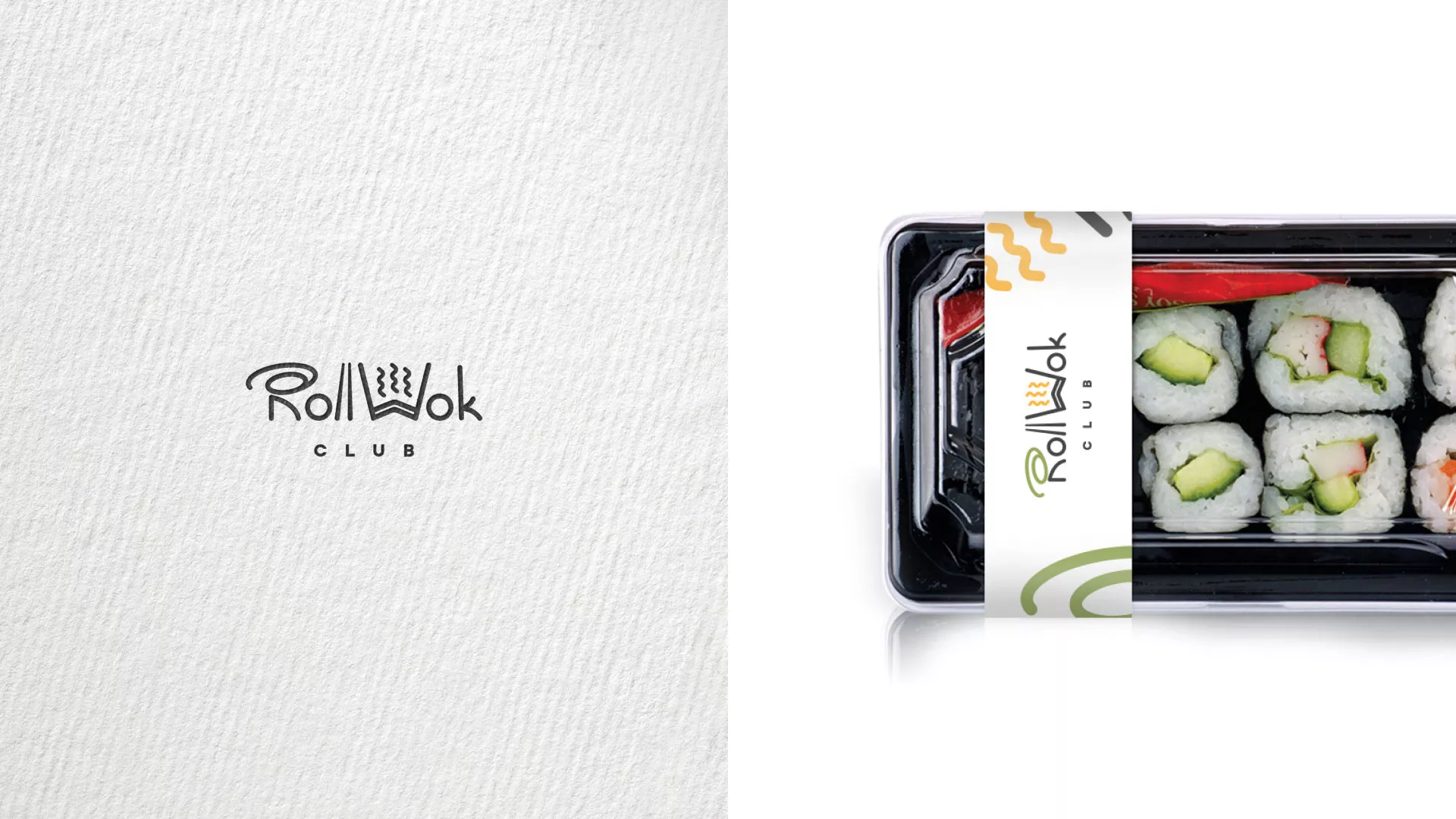 Разработка наклеек для суши-бара «Roll Wok Club» в Стрежевом