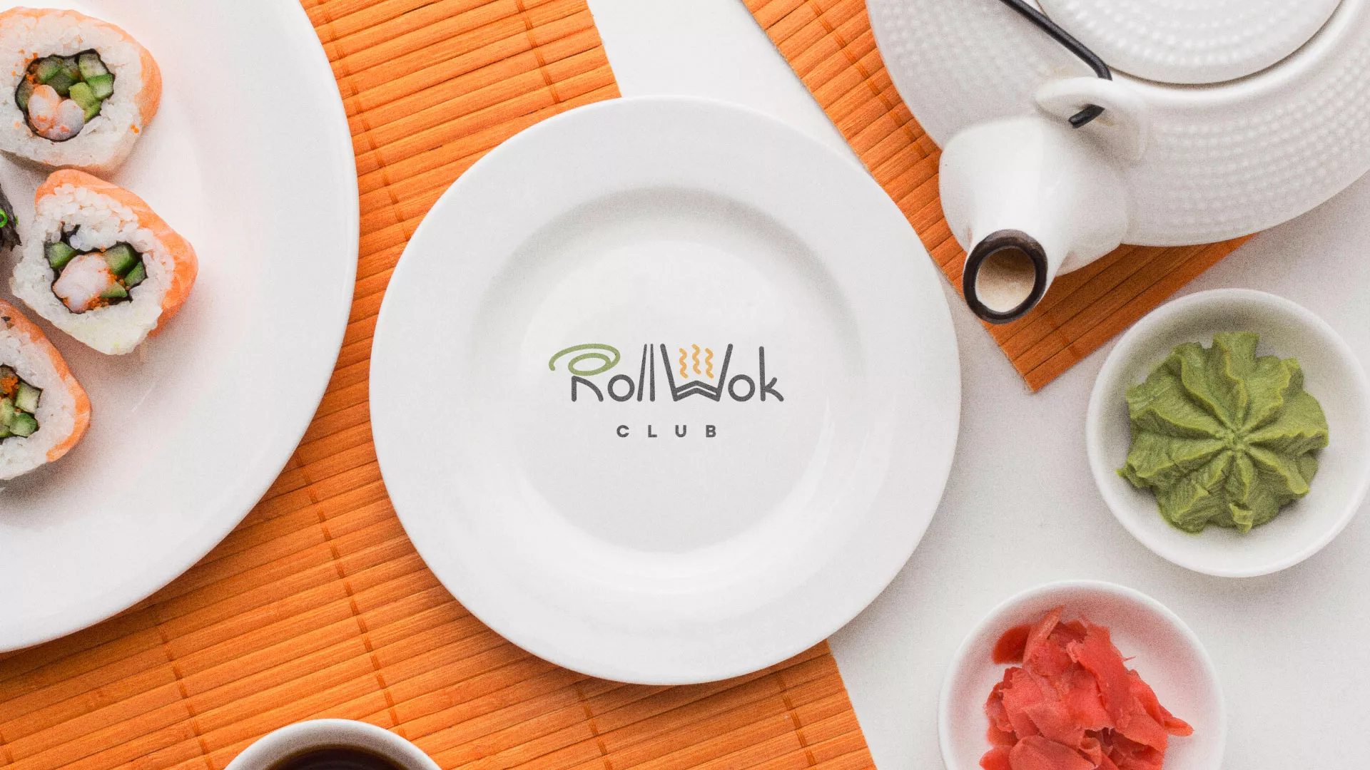 Разработка логотипа и фирменного стиля в Стрежевом для суши-бара «Roll Wok Club» Разработка логотипа и фирменного стиля в Стрежевом для суши-бара «Roll Wok Club»